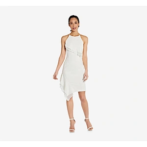 2021 New Arrival Evening Dress  Halter Chiffon And Crepe Dress In Ivory Lady Dress