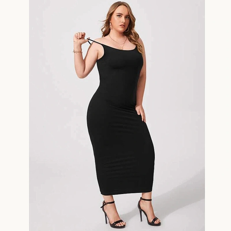 2021 New BASICS Plus Solid Slip Dress