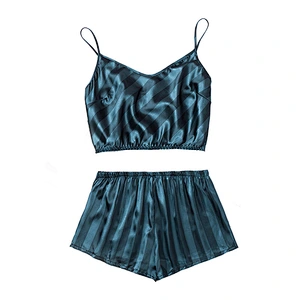 2021 New Arrivel Summer Satin Slik Pajamas Set Tank Tops Shorts Pants Plus Size