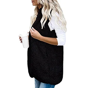 Winter Warm Vest Women Hoodie Casual Coat Faux Fur Sherpa Jacket