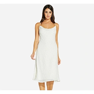 2021 New Arrival Beaded Slip Dress With Cowl Neckline In Ivory Party Dress Club Dress