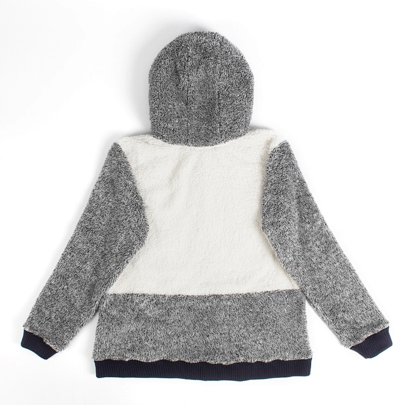 Factory Direct Fuzzy Teddy Coat Sweatshirt Solid Color Full Zip Sherpa Fleece Hoodies