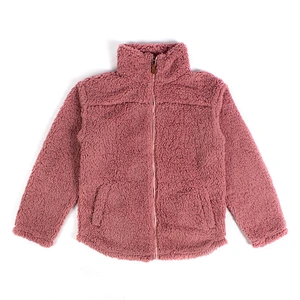 Factory Direct Teddy Coat Sweatshirt Solid Color Full Zip Sherpa Fleece Jacket Pullover