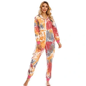 2021Amazon onesie pajamas tie-dyed clothes sportswear