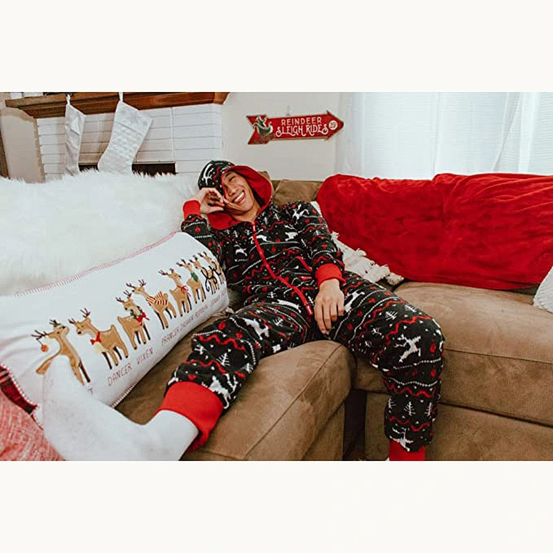 2021new onesize pajamas  Fair Isle Reindeer Jumpsuit  Christmas pajamas for man