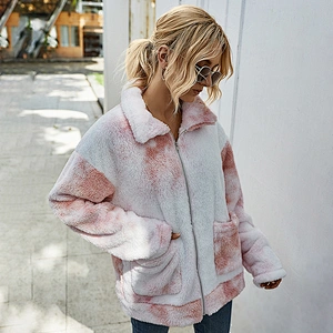 2021 Winter Warm Womens Zip Up Sweatshirt Outwear Sherpa fleece Jacket Pullover with Pockets