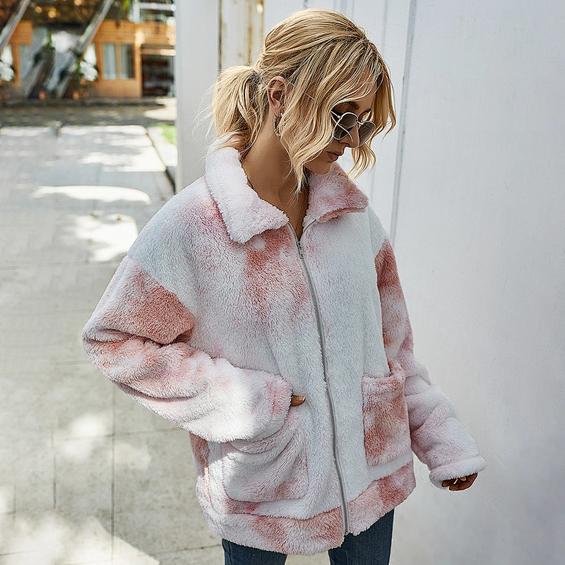 2021 Winter Warm Womens Zip Up Sweatshirt Outwear Sherpa fleece Jacket Pullover with Pockets