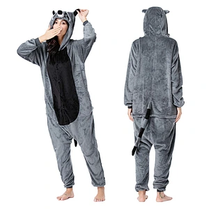 2021 Amason Women onesie pajamas Autumn and winter new couple cartoon animal home suit