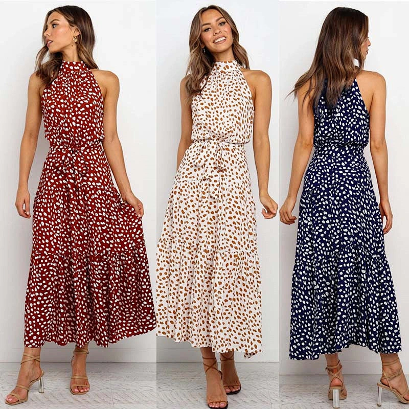 2021Hot style Women's V-neckline strapless dress with flounce stitched tie dress