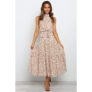 2021Hot style Women's V-neckline strapless dress with flounce stitched tie dress