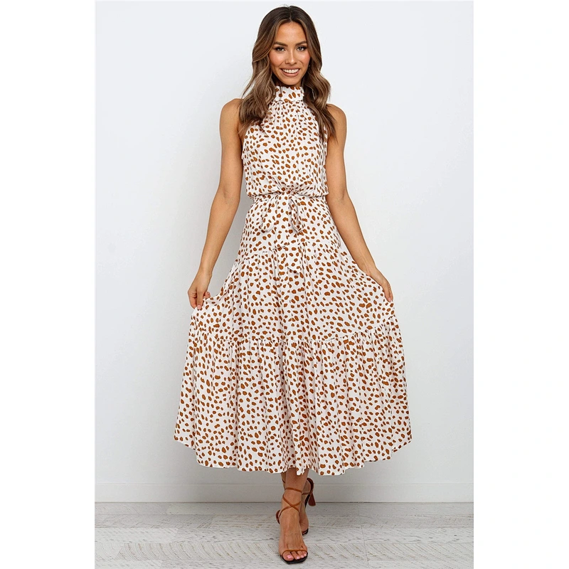 2021Hot style Women's V-neckline strapless dress with flounce stitched tie dress