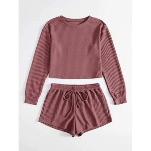 2021new casual wear solid tee with knot shorts loungewear set