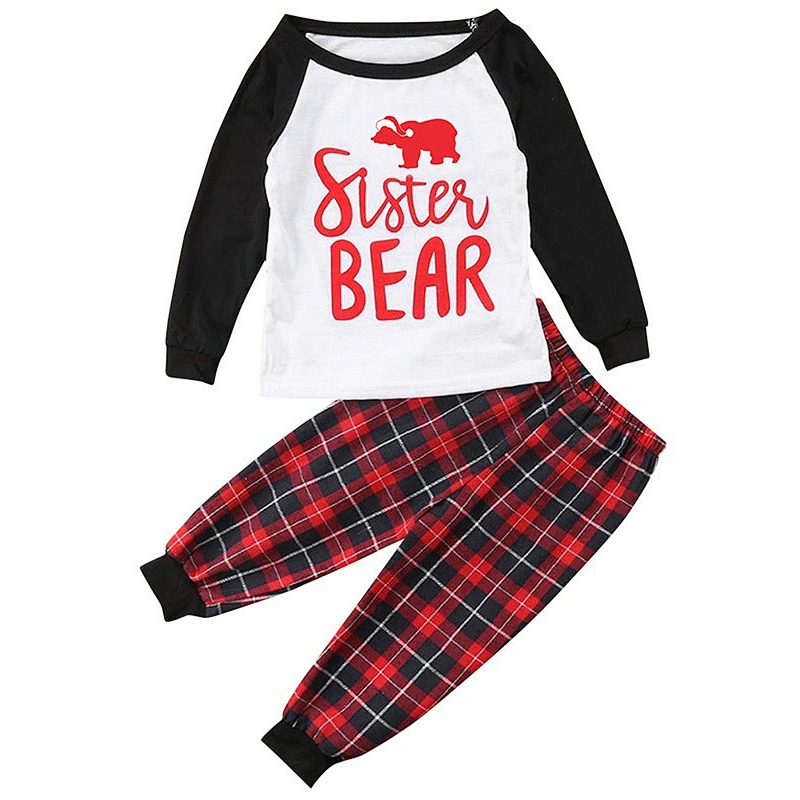 2021 New Christmas family suit printed home wear pajamas two-piece