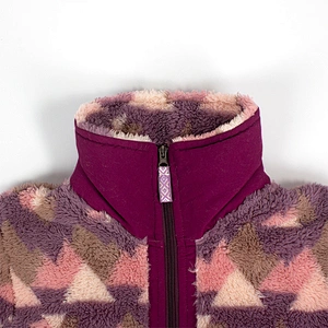 Customized Unique Desgin Quarter Zip Geometric Pattern Asymmetric Sherpa Fleece Pullover