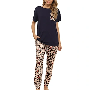 2021Amazon autumn winter women pajamas casual tie-dye Short Sleeve Pajama Set