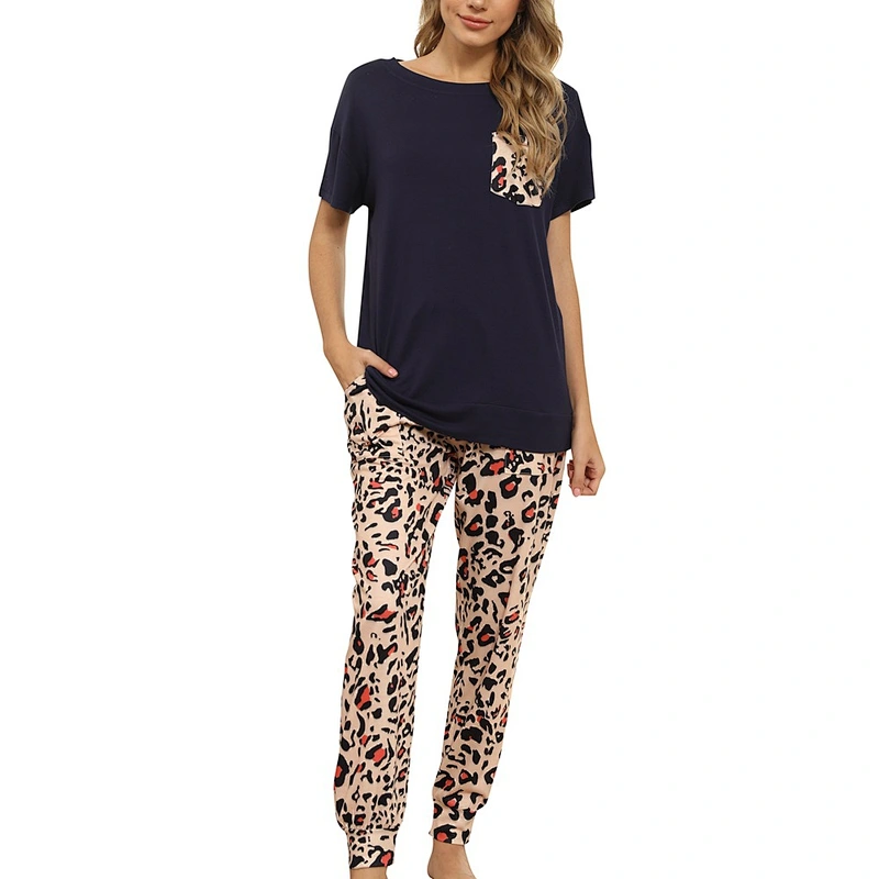 2021Amazon autumn winter women pajamas casual tie-dye Short Sleeve Pajama Set