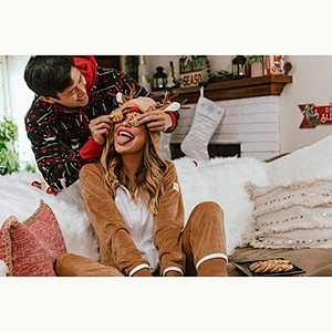 2021new onesize pajamas  Fair Isle Reindeer Jumpsuit  Christmas pajamas for man