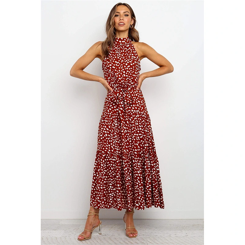 2021Hot style Women's V-neckline strapless dress with flounce stitched tie dress