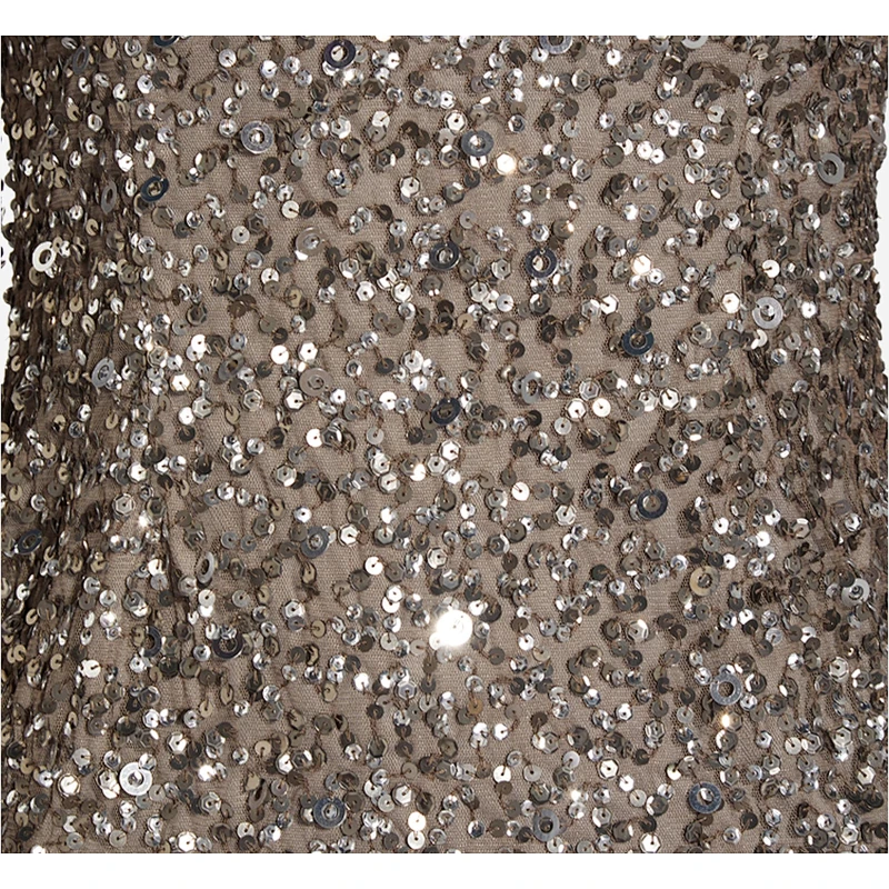 2021 New Arrival Long Sleeve Sequin Cocktail Dress In Lead  Party Dress Club Dress