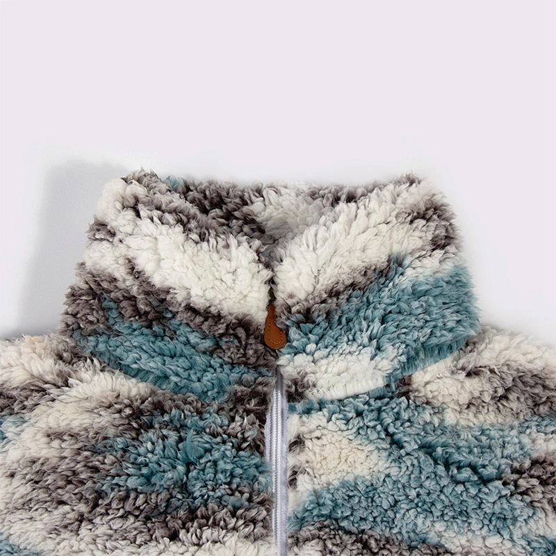 Women's Graphic Pattern 1/4 Zipper Sherpa Fleece Sweatshirt Pullover