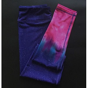 Custom Sublimation starry sky color gradient color matching slim 80 nylon breathable sports bike tight stretch yoga pants cloth