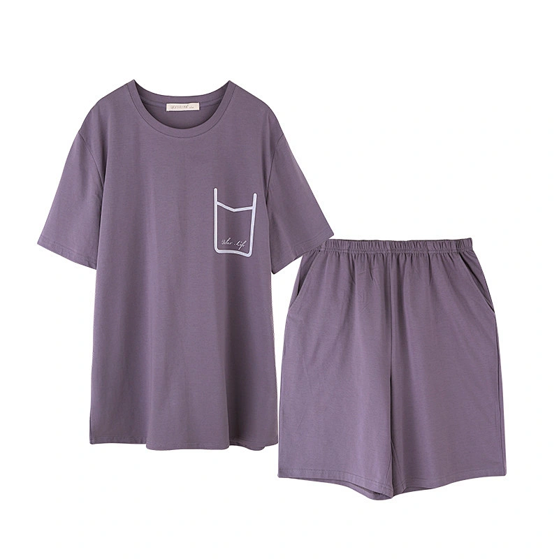 2021 new summer men pajamas bamboo pajamas  casual wear short 2 piece