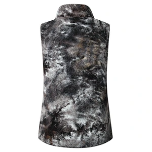 Custom design Women Sleeveless Jacket Outwear Full Zipper Patchwork Sherpa Fleece Vest