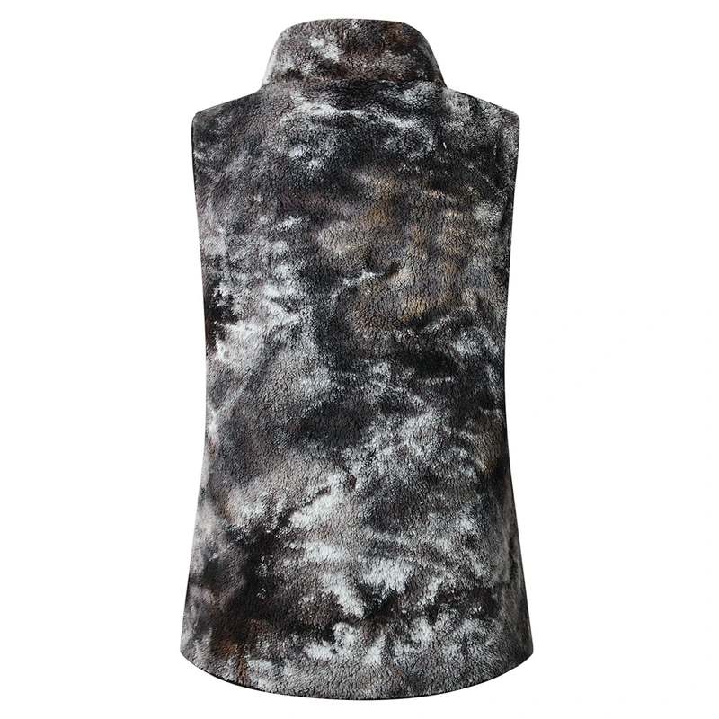 Custom design Women Sleeveless Jacket Outwear Full Zipper Patchwork Sherpa Fleece Vest