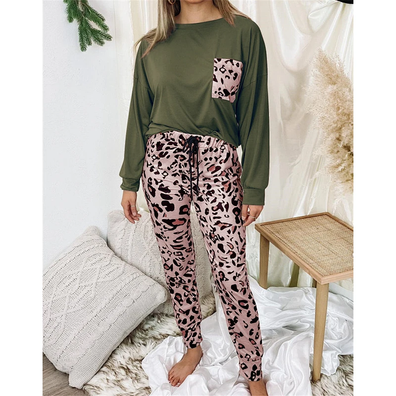 2021Amazon  leopard print  pants casual wear autumn winter