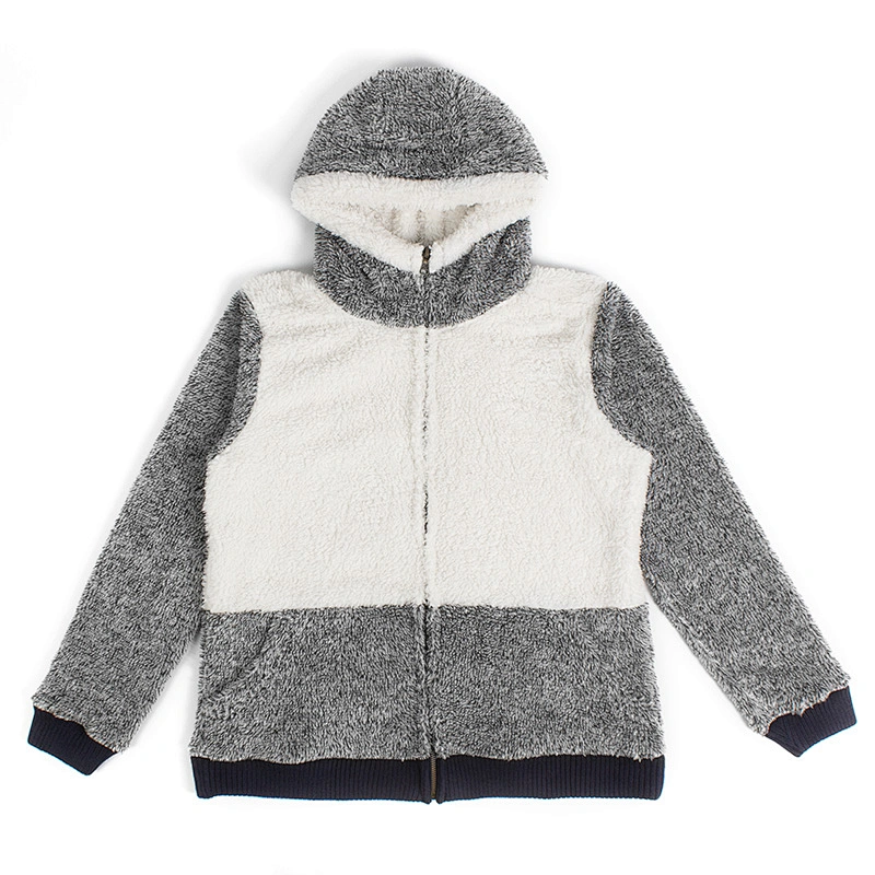Factory Direct Fuzzy Teddy Coat Sweatshirt Solid Color Full Zip Sherpa Fleece Hoodies