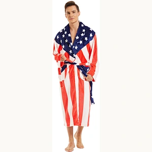 2021 new Men Robe Towel Plush Spa Fleece Kimono Bathrobe Soft Light weight Full Length Robe