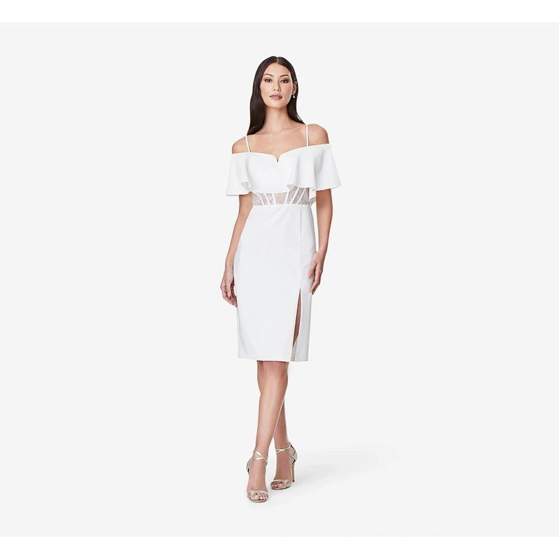 2021 New Arrival Evening Dress  Off The Shoulder Sheath Cocktail Dress In Ivory Lady Dress