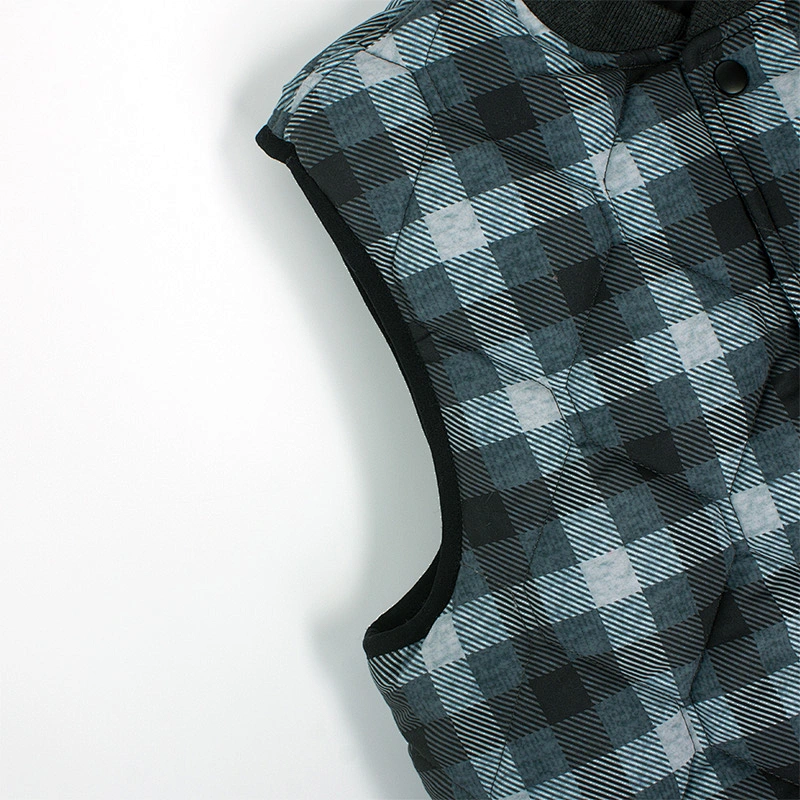 Mens and Womens Winter Warm Front Covered Button Teddy Waistcoat Welding Line Sleeveless Plaid Sherpa Fleece Vest