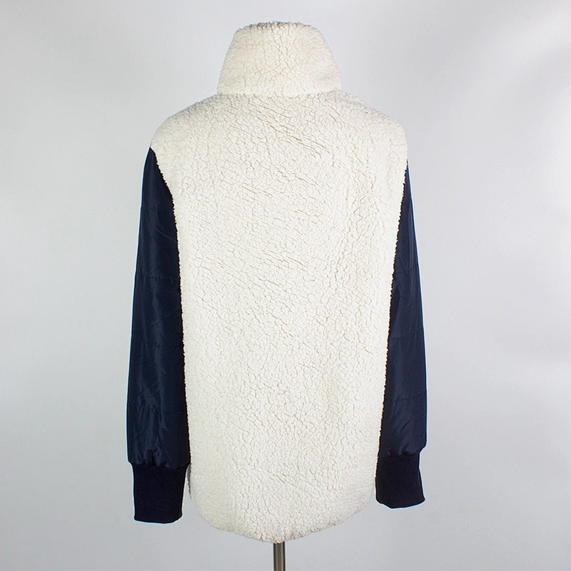 Factory Direct Fuzzy Front Pocket Sweatshirt Half Zip Turn Down Collar Sherpa Fleece Pullover