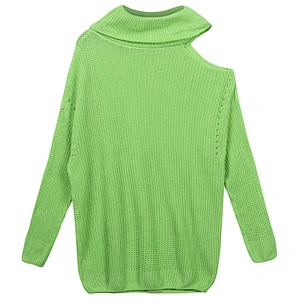 Factory Direct Women's Off Shoulder Sweater Long Sleeve Loose Pullover Knit Jumper