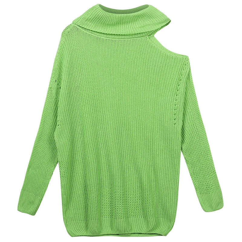 Factory Direct Women's Off Shoulder Sweater Long Sleeve Loose Pullover Knit Jumper