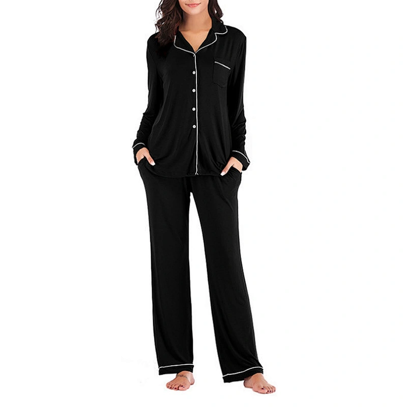 2021Amazon Pajamas for Women Lounge Set Cotton Sleepwear Comfy Soft Long Button Down Lingerie Cotton Nightwear