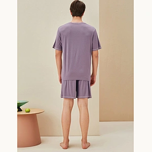 2021 new summer men pajamas bamboo pajamas   pyjamas set short 2 piece