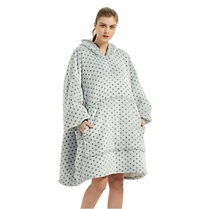Amazon Hot Selling Comfy Soft Sweatshirt Blanket Oversize Hoodie Sherpa Fleece TV Blanket with Kangaroo Pocket