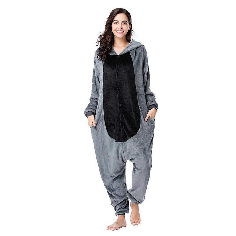 2021 Amason Women onesie pajamas Autumn and winter new couple cartoon animal home suit