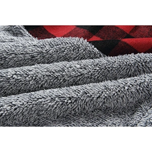 Womens Plaid Patchwork Sweatshirt Sherpa Skew Collar Oversize Fleece Pullover