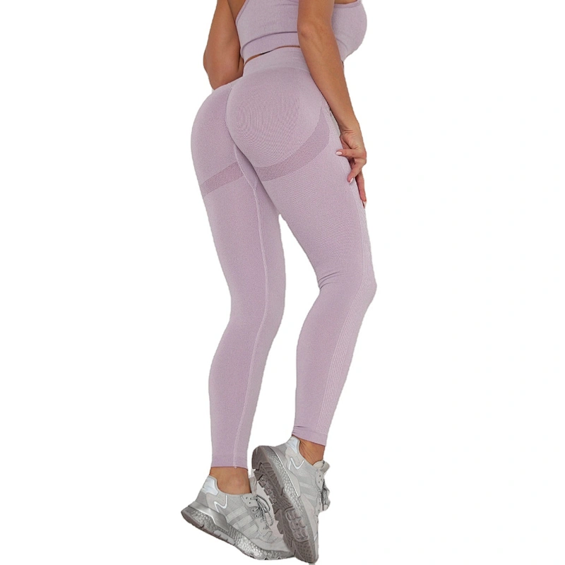 LilyFashion Hot selling seamless knitted hip moisture absorption sweat yoga pants sports gym pants sexy hip leggings