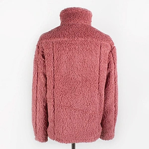 Factory Direct Teddy Coat Sweatshirt Solid Color Full Zip Sherpa Fleece Jacket Pullover