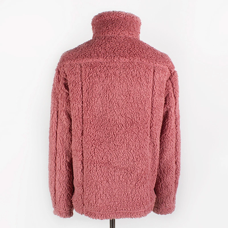 Factory Direct Teddy Coat Sweatshirt Solid Color Full Zip Sherpa Fleece Jacket Pullover