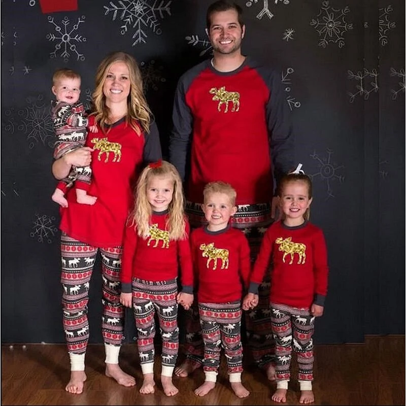 202 New Christmas Family Matching Pajamas Santa Parent-child