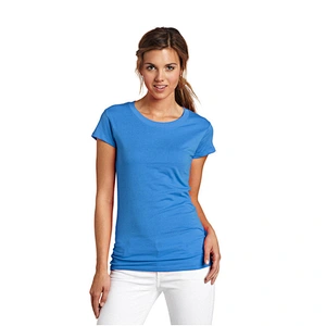 2021New Logo custom round neck pure color cotton short-sleeved shirt DIY sports T-shirt for women