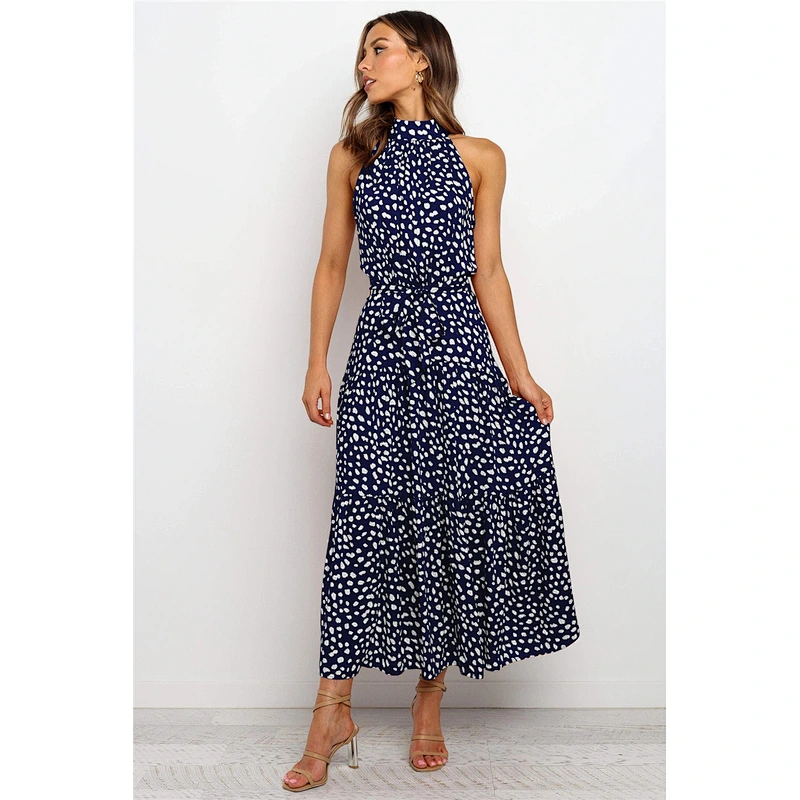 2021Hot style Women's V-neckline strapless dress with flounce stitched tie dress