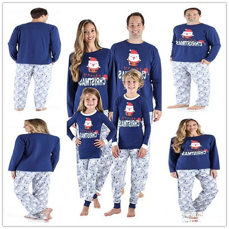 2021 Christmas suit parent-child suit english pajamas Family suit