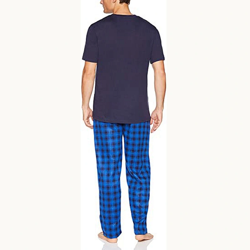 2021Amazon Men Pajamas Knit Fleece Pant and Jersey Top Pajama Set