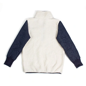 Factory Direct Fuzzy Front Pocket Sweatshirt Half Zip Turn Down Collar Sherpa Fleece Pullover
